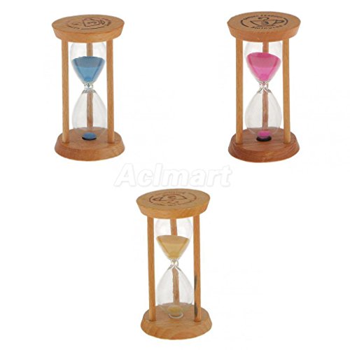 Holz Sandglass Sand Timer Sanduhr Küche Timer 3 Minuten Tisch Dekor – Blau - 6