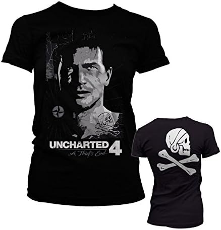 Officially Licensed Merchandise Uncharted 4 Pirate Girly Tee (Black), Large
