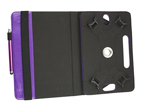 Emartbuy® Alcatel OneTouch Pixi 3 10 Zoll Tablet Universal ( 9 – 10 Zoll ) Lila Premium PU Leder 360 Grad Rotierende Stand Folio Geldbörse Tasche Hülle + Lila Eingabestift - 3