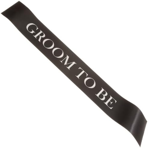 Deluxe Groom to be sash (Black & Silver)