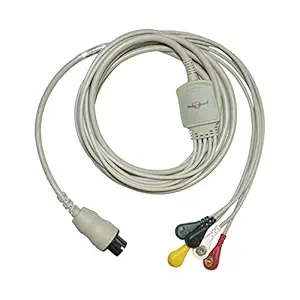 5 Lead ECG Cable Compatible with Spacelab 6 Pin Snap type