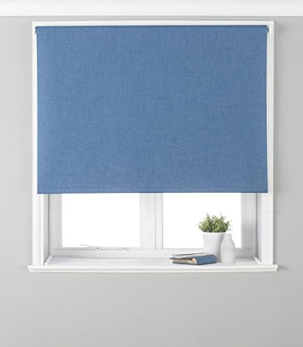 PLAIN DENIM BLUE BLACKOUT LINED 24" X 64" - 61CM X 162CM ROLLER BLIND