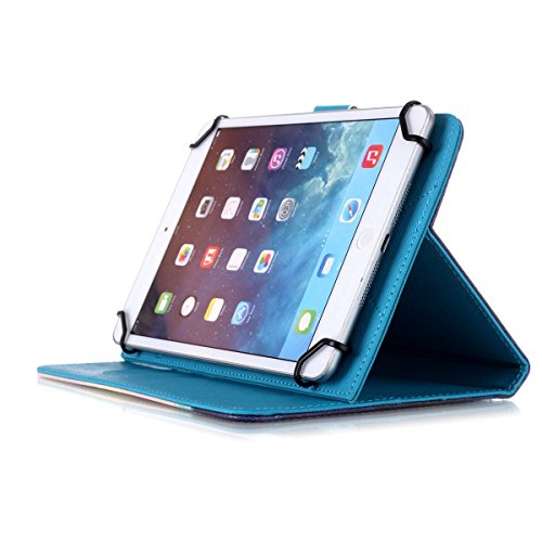 Universal Bookstyle Hülle für 7 Zoll Tablet Pc, Fukalu PU Leder Flip Case Tasche Brieftasche Bunt Blumen Muster Hülle Ledertasche mit Standfunktion Kartenfächer für Lenovo Tab 2 A7-10 7 Zoll Tablet Pc, Huawei Mediapad X2, Odys Rapid 7 LTE 7 Zoll Tablet-PC, Asus Nexus 7, Alldaymall A88X 7 Zoll Tablet PC, Dragon Touch Y88X Plus 7 Zoll Tablet PC, iRULU eXpro 1 Tablet PC (X1), XIDO X70 7 Zoll Tablet-Pc (Meteor) - 6