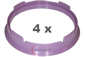 4 x pneugo! Bagues de centrage pour jantes alu 63.3 mm - 58.1 mm