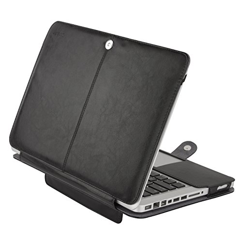 MOSISO Premium Qualität PU Leder Schutzhülle Tasche Hülle Sleeve Aktentasche Case für MacBook Pro 13 Zoll mit CD-ROM Drive (A1278), Schwarz - 2