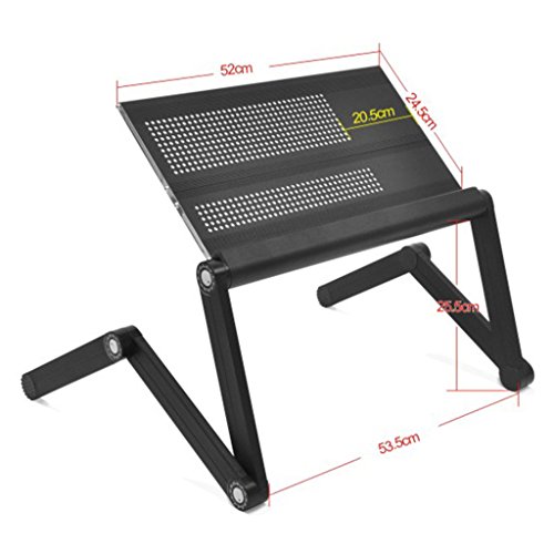 ERRU – Laptop-Tisch Aluminiumlegierung Notizbuch-Standplatz-Ausgangs-Bett-Tabellen-faule Schreibtisch-faltbare Computer-Schreibtisch-Laptop-Tabellen (3 Farben) Notebook-Computertische ( farbe : Rot , größe : 52cm(with Fan) ) - 3