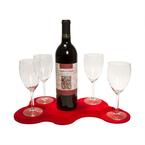 Filz Untersetzer „Hügel“ für 4 Gläser und eine Flasche – 1 Stück - 4