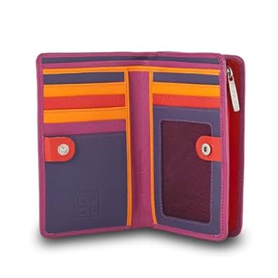 DUDU Portafoglio Donna Grande RFID Di Vera Pelle Colorato Zip Around Arancio