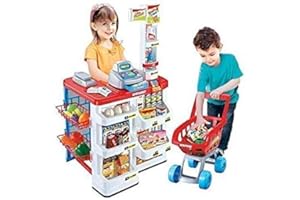 QUICKDRAW Childrens Electronic Supermarket Scanner Till & Shopping Trolley Roleplay Set