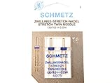 aguja gemela stretch 2 Agujas Stretch Schmetz Zwilling 130/705 grosor 4,0/75 plana émbolo para máquina de coser