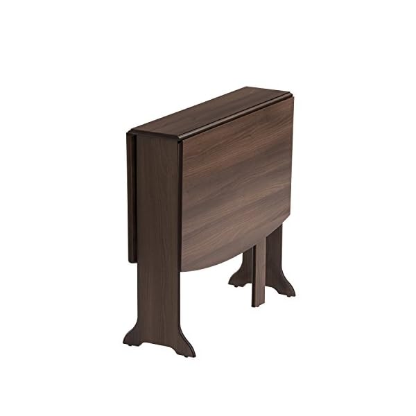 Mood Furniture HEATPROOF DEnd Gateleg Drop Leaf Table in Walnut - Folding Table for Small Spaces - Tufftop Heat Resistant Surface - Dining or Kitchen - 22x79X76Hcm Closed 117x79X76Hcm Open - Seats 6