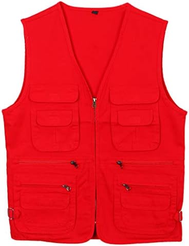 B Baosity Cotton Fishing Vest Waistcoat Sports Vest Photography Jacket Gilet with Adjustable Metal Buckles on Both Side L-3XL