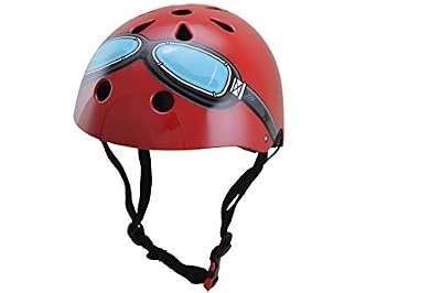 kiddimoto® casque de vélo enfant design sport, pilote, rouge, t. s, 48-53 cm