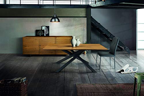 Fashion Commerce Tavolo FC1620, Legno massello, Rovere Grano, 180x90 cm