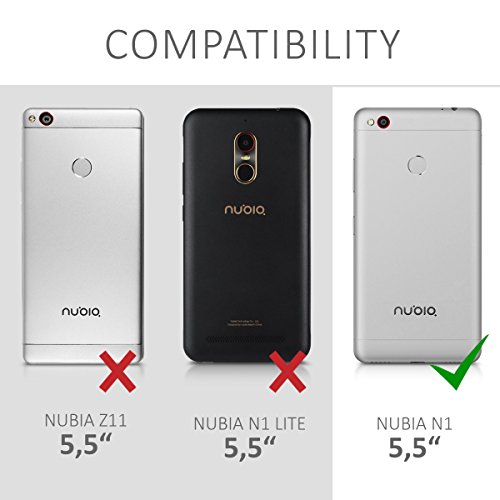 kwmobile Funda para ZTE Nubia N1 - Carcasa para m  vil de  Cuero sint  tico  - Case  Plegable  en  Azul Oscuro 