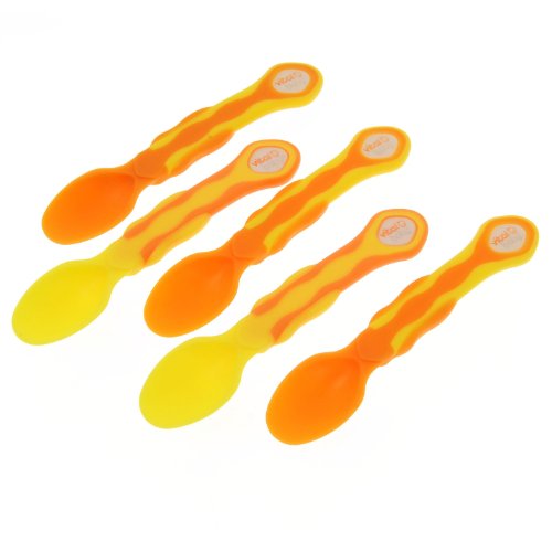 Vital Baby 492015-03 Learners' Spoons Flexible Set of 5 Orange