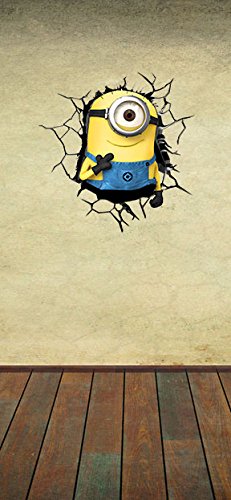 Minions Stuart Design 3D Look Children's Self Adhesive Vinyl Wall Sticker Décor