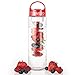 Price comparison product image Savisto Tritan 700ml Fruit Infuser Water Bottle [Premium BPA Free Plastic] With Leak Proof Screw Top & Carry Handle - Red