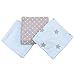 Minene Uk Ltd Dribble Cloths (Light Blue Grey Stars)