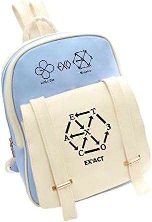 Bangtan Boys Knapsack BTS PU Schoolbag Backpack (One size, Blue 1)