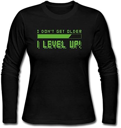 HappySL I Don't Get Older I Level Up Women's Soft Long Sleeve Round Neck Pullover Sweatshirt Pullover Shirt Tops