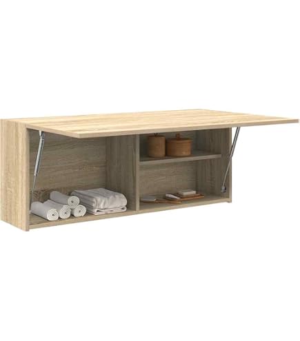 PLATAN ROOM Armadio Pensile 80x35x35 Cm - Rovere Oro, Anta Push-to-Open, Da Cucina/Bagno - 4