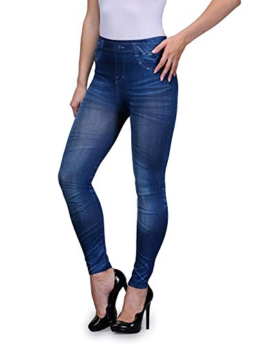 Rugged Denim Look Jeggings for Formal 