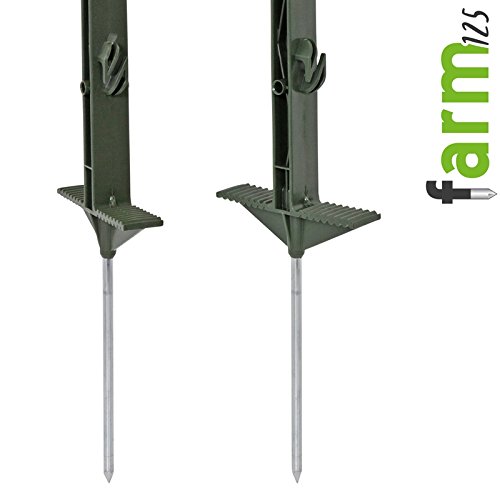 20x VOSS.farming „farm 125“ Weidezaunpfähle 125 cm, 9 Ösen, grün - 2