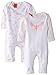 Pumpkin Patch Baby Boys 0-24M 2Pk All In Ones Romper, Bright White, Newborn