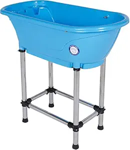 Flying Pig Pet Dog Cat Washing Shower Grooming Portable Bath Tub (Blue, 37.25