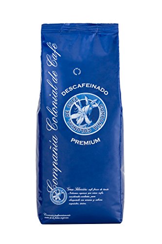Cafe Descafeinado en Grano 1kg Natural 100% - Café Espresso con un sabor Intenso de Origen Mezcla Colombia y Brasil - Comercio Justo.