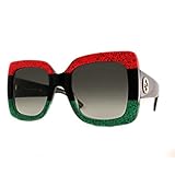 Protective case included Gucci GG0083S 001 Gafas de sol, Rojo (Red/Grey), 55 para Mujer