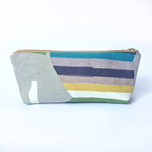Minimalist Pencil Case Pouch Bag Japanese Watercolor Print Zipper Purse