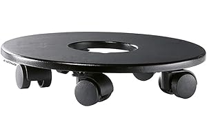 Lechuza – Support à roulettes d’Extérieur et d'Intérieur – Pour modèle Cub/Cottage/Cursivo/Classico/Premium – Coloris Noir – Ø 26 x 5,8 cm