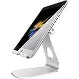 Tablet Stand, Lamicall Adjustable iPad Stand : Desktop Stand Holder Dock for iPad Pro 10.5 / 9.7 / 12.9, iPad mini 2 3 4, iPad Air, Air 2, iPhone X 8 7 Plus, 6s Plus, Nintendo Switch, Samsung Galaxy Tab S7 S8, Fire Tablet, Accessories, Desk, other Tablets - Silver