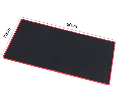 Newsky Hohe Genauigkeit Leistung wasserabweisend 600 x 300 x 3 mm Gaming Mauspad Mauspad mit rutschfester Gummi-Boden Verlängerte rot rot - 2