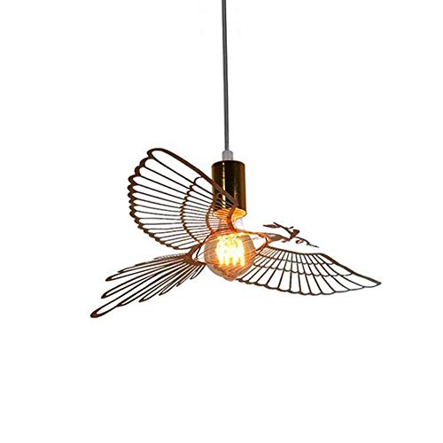 Preisvergleich Produktbild DULG E27 Moderne pendelleuchte kronleuchter deckenleuchte Einfache Lampe Kreative Vogel Edelstahl Hängen Rustikale Kunst Wohnzimmer Pendelleuchte Zimmer Schlafzimmer Esszimmer Treppe Gang L50 * H30cm