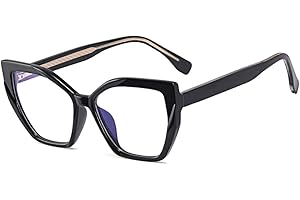 kachawoo TR90 Blue Light Blocking Gläser mit Frühlingsbein Cat Eye Polygon Bunte Rahmen Brillen Mode Rezept OL Eyewear