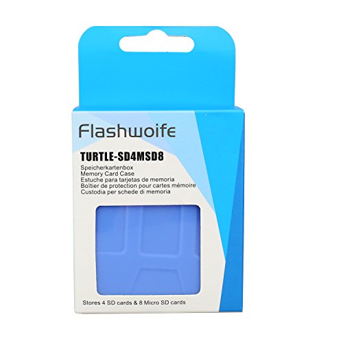 Flashwoife Turtle-SD4 staubabweisende Speicherkarten Etui Schutzbox für 4 Stück SDHC Cards Case in blau - 8