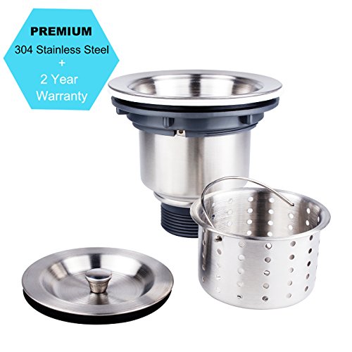 ackmond Spüle Sieb, Küche Spüle Sieb mit herausnehmbarem Tief Abfallkorb, Ablauf Sieb Montage, Edelstahl