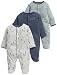 Mamas & Papas Baby-Boys Mamas And Papas 3 Pack Bear All In One Long Sleeve Set of 3 Footies, Green, 6-9 Months