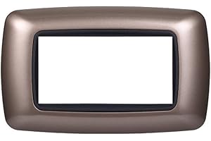 ZOREI Placca Compatibile Con Bticino Living, Placche Plastica Bombata, 1 Pezzo (4 Posti/Moduli,Bronzo)