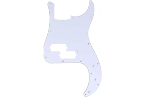 Musiclily Pro 13 Löcher P Bass Pickguard P-Style Bässe Schlagbrett für MIJ Fender Japan 4-Saiter Precision Bass,3 lagig Weiß
