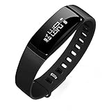 Fitness Tracker, Gesundheit Schlafrhythmus Überwachen Blutdruck- & Herzfrequenz-Messung Fitness-Armband, wasserdichter OLED Schrittzähler, Wireless Bluetooth 4.0 Smart Armband für Sport im Freien zB. Rennen oder Laufen , für iPhone / Android Smart Phone