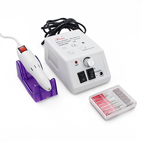 Flylink Professional 10W ZS-303 Electric Nail Drill Electric File Acrylics Salon Equipment for Both Pedicure and Manicure (White)