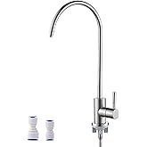 Ibergrif M22301A Reverse Osmosis Tap, Kitchen Tap Drinking Water | 360 degree swivel, 1/4" and 3/8" interfaces, Stainless Ste