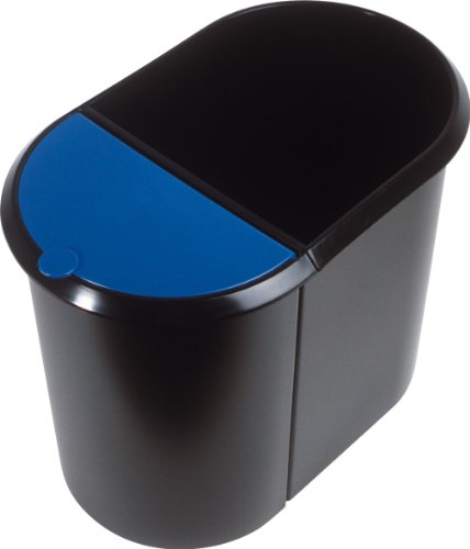 Helit H6103993 Duo-System-Papierkorb großer Behälter schwarz / blau