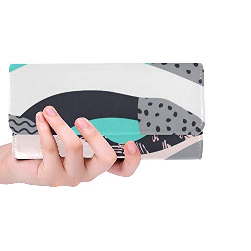 Preisvergleich Produktbild Einzigartige benutzerdefinierte geometrische s Materia modernl Design Frauen Trifold Wallet Lange geldbörse kreditkarteninhaber case Handtasche