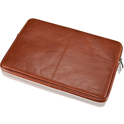 KAVAJ Lederhülle Tasche Sleeve "Sydney" Für Fas Apple Macbook 12" (2015/2016) Cognac Braun Aus Echtem Leder. Dünne Tasche Als Edles Zubehör Für Das Neue Macbook 12 Zoll.
