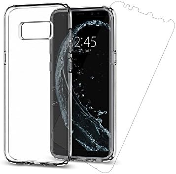 Galaxy S8 Screen Protector+ Case Iliebe® Scratch-Prevention 100% Full Coverage Anti-Bubble Strengthened Clear FILM Screen Protector for Samsung Galaxy S8